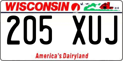 WI license plate 205XUJ