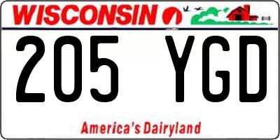 WI license plate 205YGD