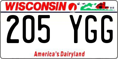 WI license plate 205YGG