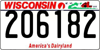 WI license plate 206182