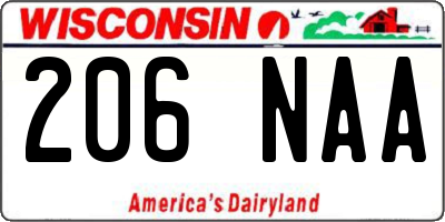 WI license plate 206NAA