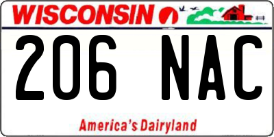 WI license plate 206NAC