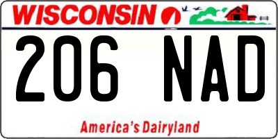 WI license plate 206NAD