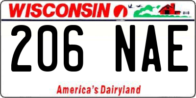 WI license plate 206NAE