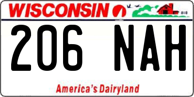 WI license plate 206NAH