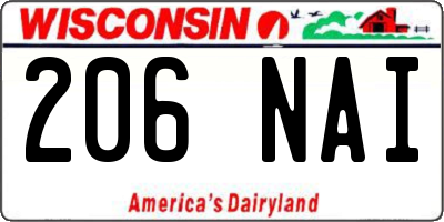WI license plate 206NAI