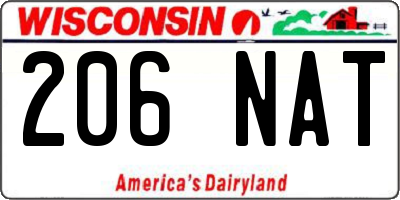 WI license plate 206NAT