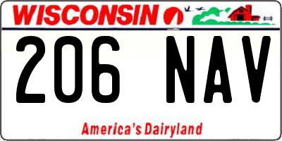 WI license plate 206NAV