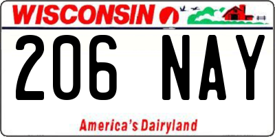 WI license plate 206NAY