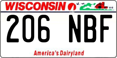 WI license plate 206NBF