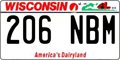 WI license plate 206NBM