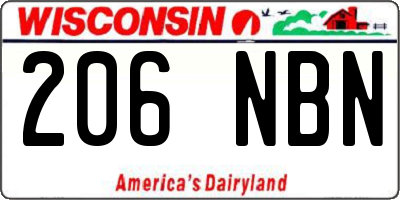 WI license plate 206NBN