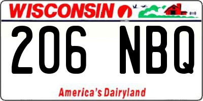 WI license plate 206NBQ
