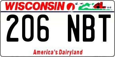 WI license plate 206NBT
