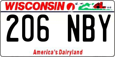 WI license plate 206NBY