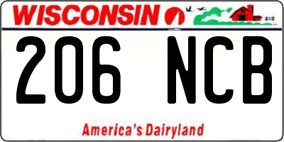 WI license plate 206NCB