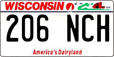 WI license plate 206NCH
