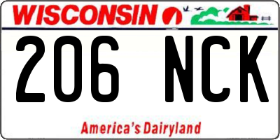 WI license plate 206NCK