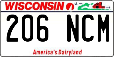 WI license plate 206NCM