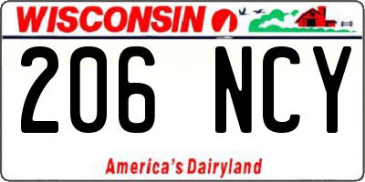 WI license plate 206NCY