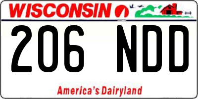 WI license plate 206NDD