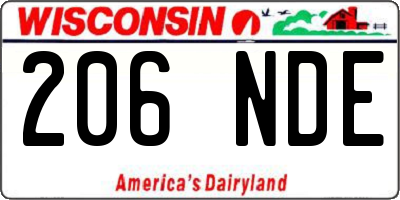 WI license plate 206NDE