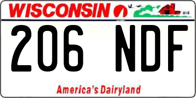 WI license plate 206NDF