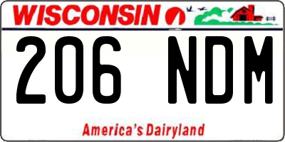 WI license plate 206NDM
