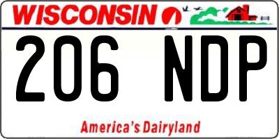 WI license plate 206NDP