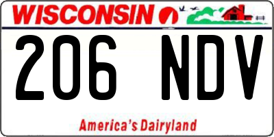 WI license plate 206NDV
