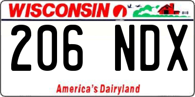 WI license plate 206NDX