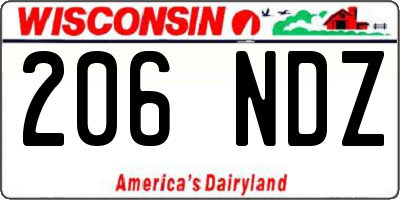 WI license plate 206NDZ