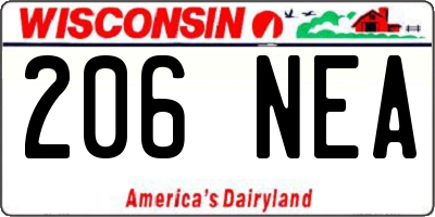 WI license plate 206NEA