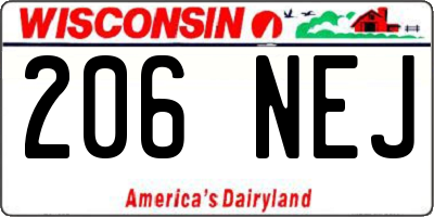 WI license plate 206NEJ