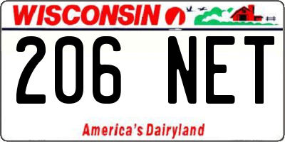 WI license plate 206NET