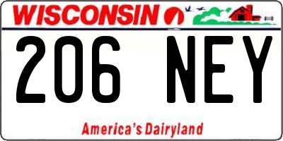 WI license plate 206NEY
