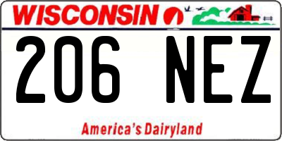 WI license plate 206NEZ