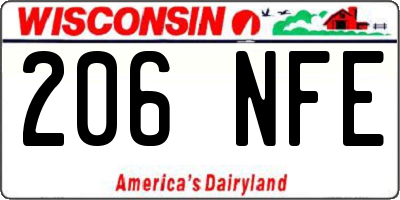 WI license plate 206NFE