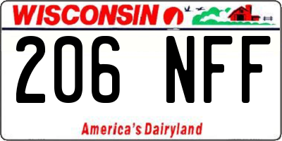 WI license plate 206NFF