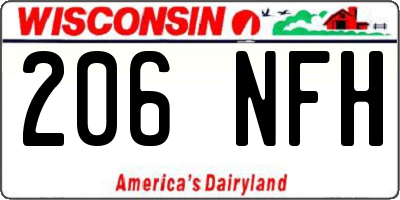 WI license plate 206NFH