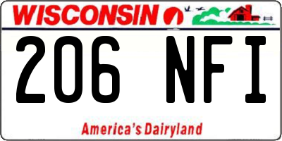 WI license plate 206NFI