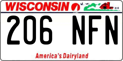 WI license plate 206NFN