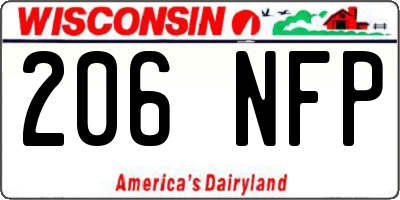 WI license plate 206NFP