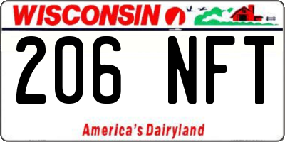 WI license plate 206NFT