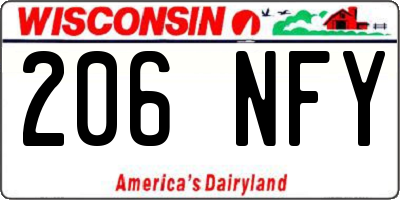 WI license plate 206NFY