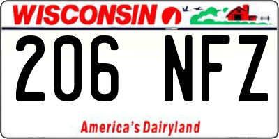 WI license plate 206NFZ
