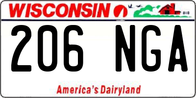 WI license plate 206NGA