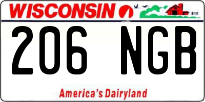 WI license plate 206NGB