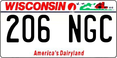 WI license plate 206NGC