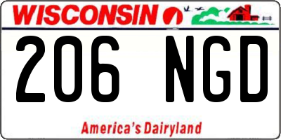 WI license plate 206NGD